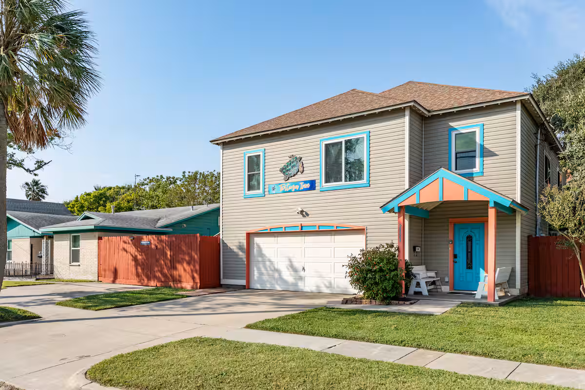 Front exterior of the Galveston beach house